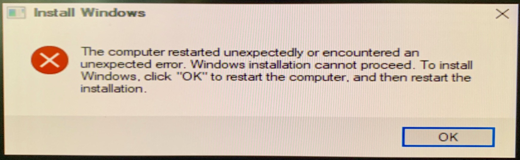 Restart computer. Ошибка unexpected Error. The Computer restarted unexpectedly or encountered an unexpected Error. The Computer restarted unexpectedly. Install Windows the Computer restarted unexpectedly or.